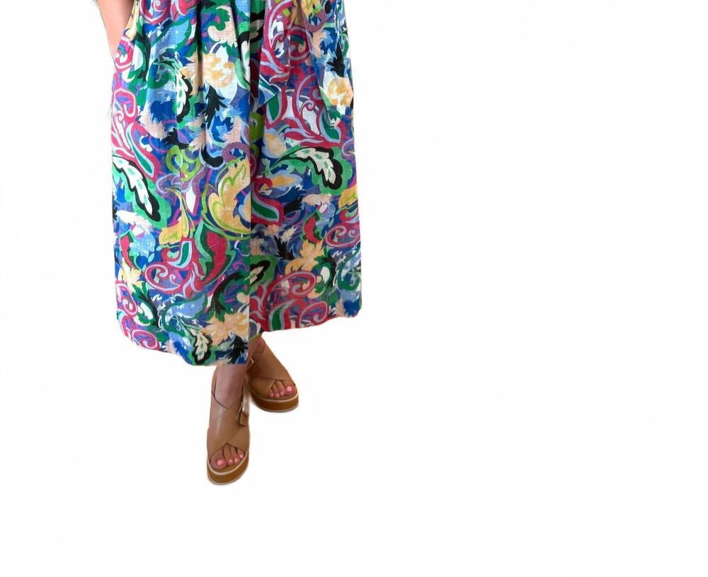 NEW ANOTHER LOVE valerie print midi dress in electric paisley charm